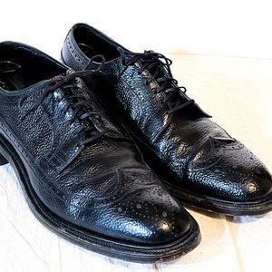 Copeg By Scholl Black Longwing Gunboats Pebble Grain 10C Vintage 1950’s